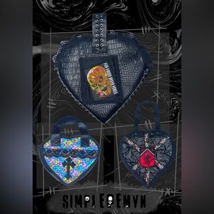 Punk Heart Bag, Lace Sides, Velcro Inside. Super Cool Piece!